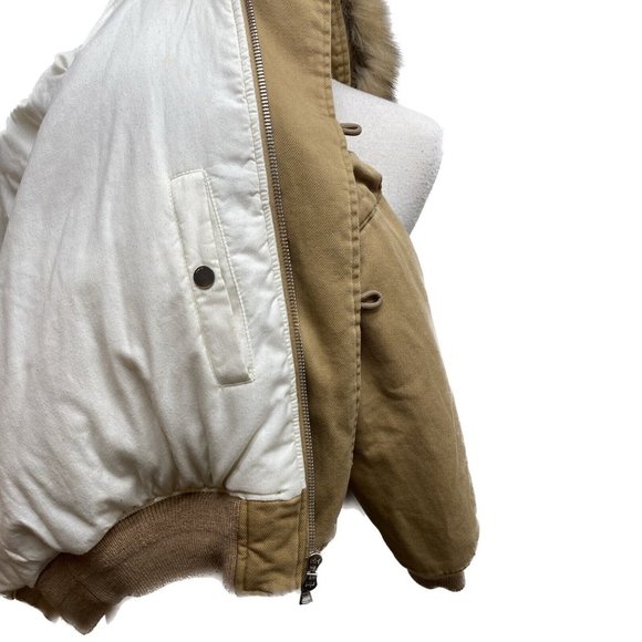 100% Authentic AMIRI Khaki Hooded Fur Bomber Jacket Size 46EU 36UK - Picture 9 of 12
